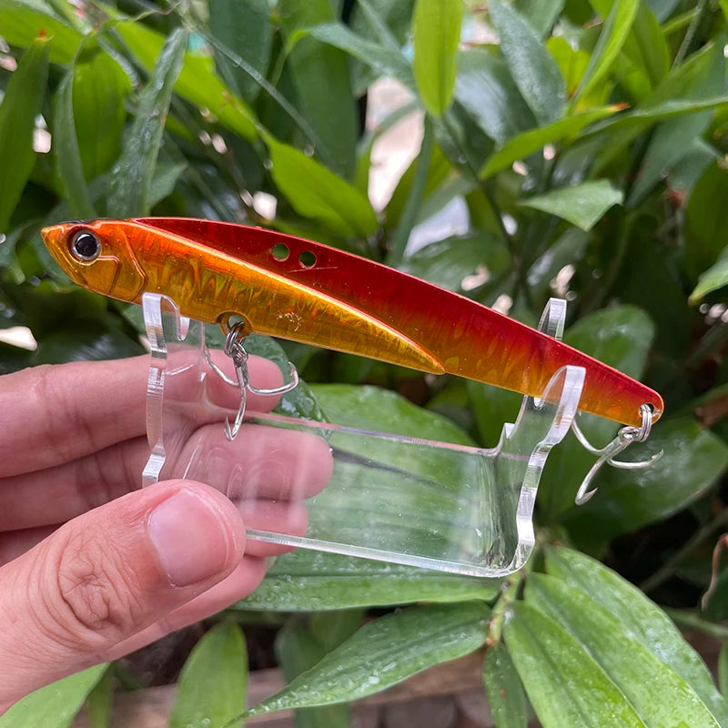 VIB Fishing Lures 35g 44g Sinking Vibration Blade Bait Spinner Spoon Jigging Lures Treble Hooks Bass Fishing Tackle