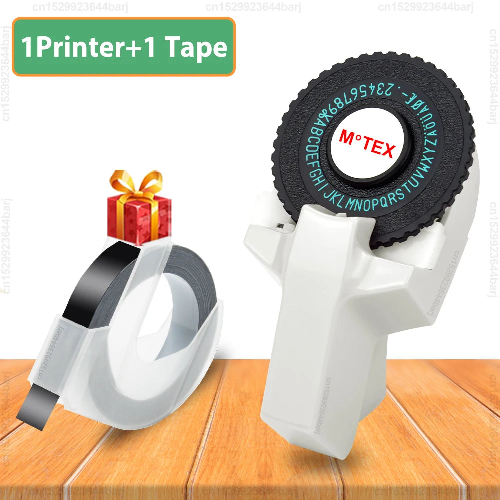 Motex E101 Portable 3D Embossing Label Printer Similar as B90 Dymo 12965 1610 Manual Label Maker DIY Adhesive Dymo 3D Label Tape - Daisan Mart