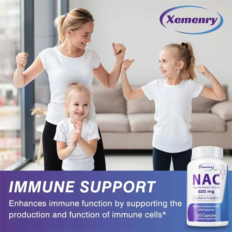 NAC Capsules 600mg - Support Skin Health, Antioxidant, Detox, Enhance Immunity - Non-GMOSupplement - Daisan Mart