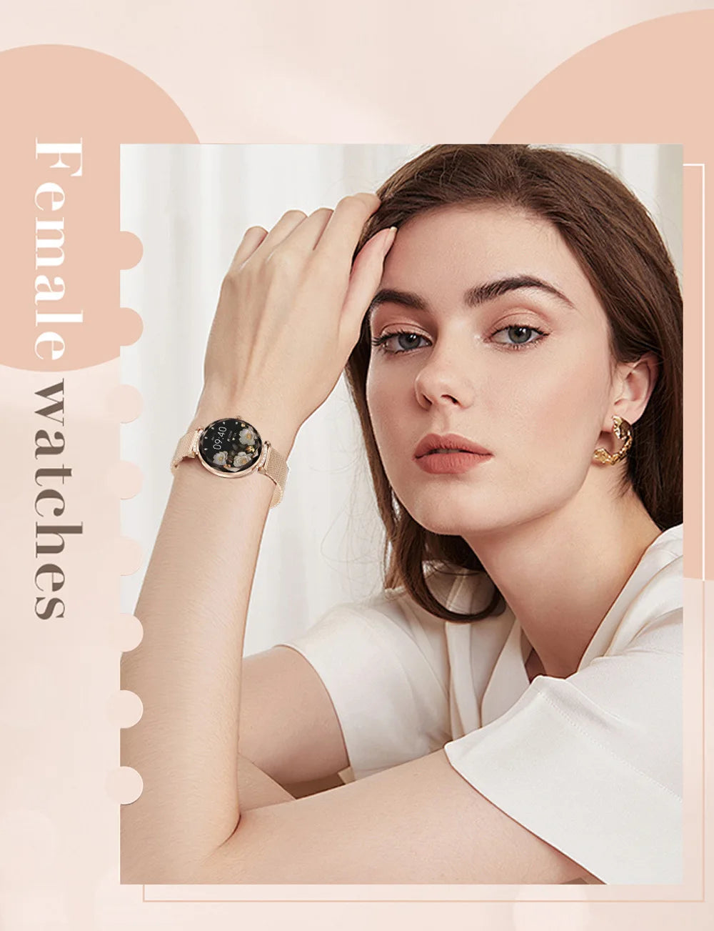 Đồng hồ thông minh nữ AMOLED 1.19 chống nước IP68