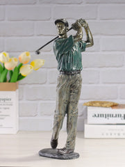 Beautiful Resin Golfer Swinging Club Statue For Room Decoration