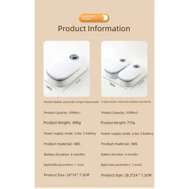Pet Bowl Smart Timed Cat Feeder Quantitative Wet and Dry Food Single Meal Separation Home Use Automatic Feeding for Dogs & Cats - Daisan Mart