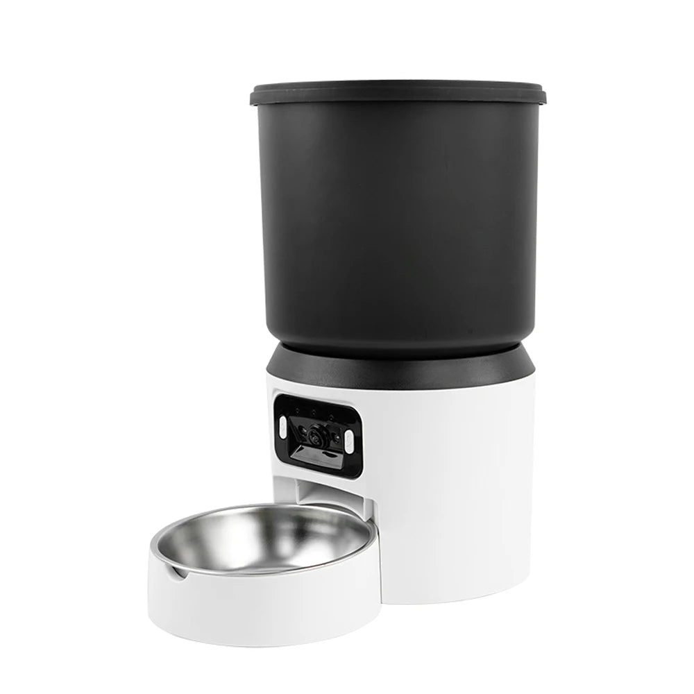 4L Automatic Cat Feeder - Timed pet feeder for cats and dogs, with dry food dispenser, desiccant bag, WIFI control, video remote