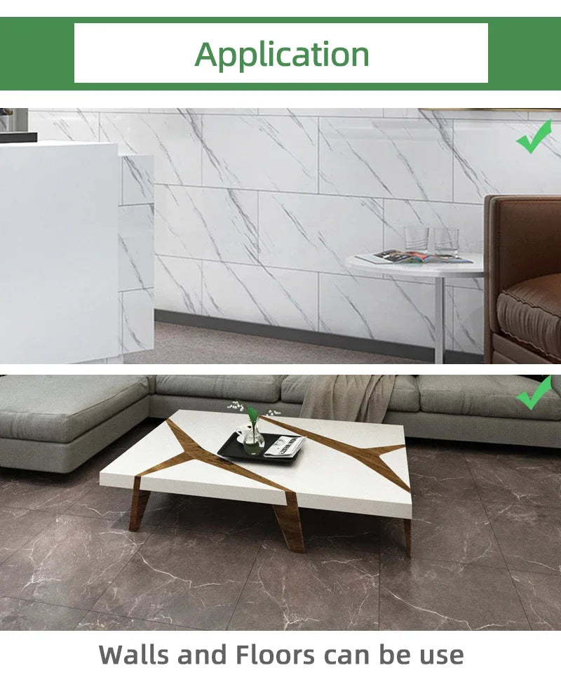 10/20/30pcs of PVC Imitation Marble Floor Stickers Self-adhesive Wall Stickers Waterproof Bathroom Decoration Decals 30*30cm