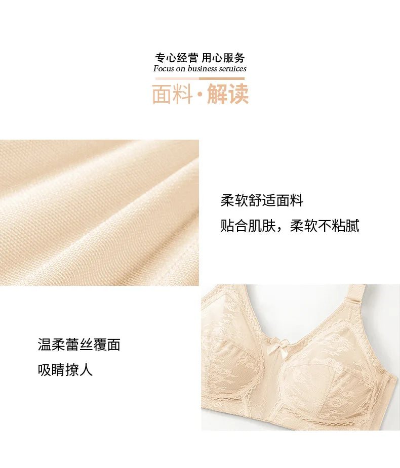 Breathable Thin Cotton Lace Bra Without Wires