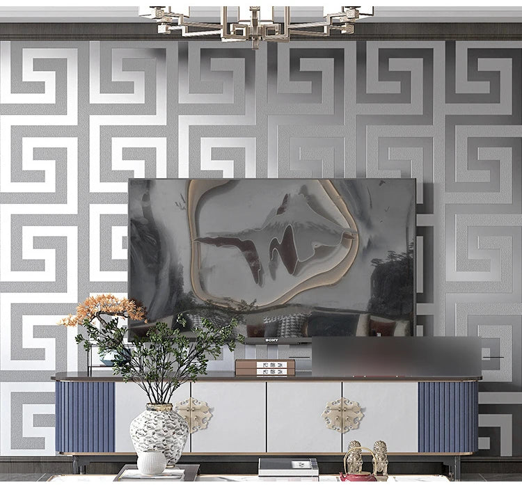 Giấy dán tường họa tiết Hy Lạp hiện đại chống nước