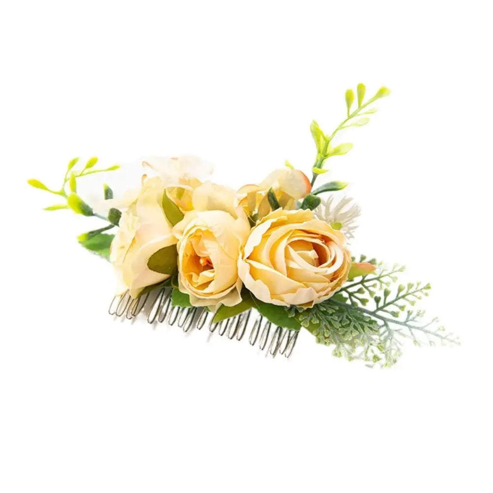 Lược Tóc Cô Dâu Pha Lê - Hoa Lá Lấp Lánh