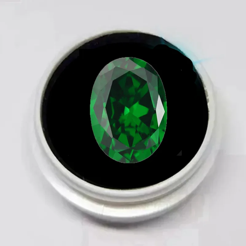 Oval 13x18mm Sparkling Synthetic Emerald