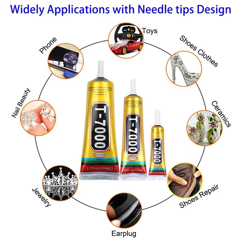 T7000 110/50/15ML Black Cellphone Tablet Repair Battery Cover Frame Adhesive Multi-purpose Electronic Components DIY Super Glue