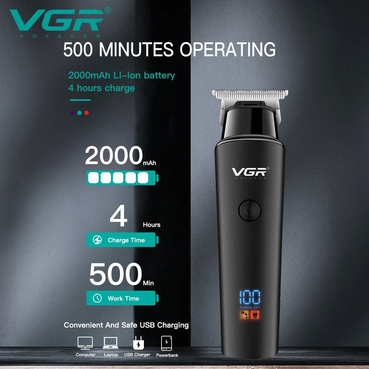 Máy Cắt Tóc VGR V-937 Chuyên Nghiệp Không Dây - Daisan Mart
