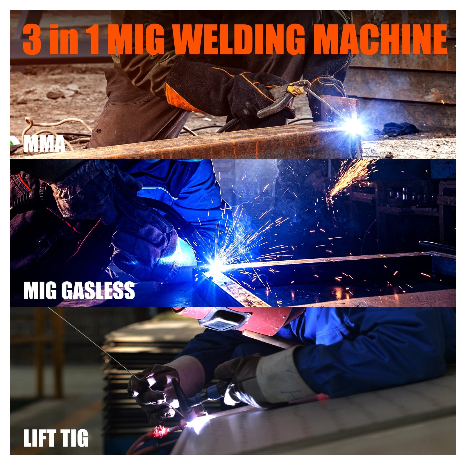 Máy Hàn Đa Năng HVM200 - MIG/TIG/MMA Không Cần Khí - Daisan Mart