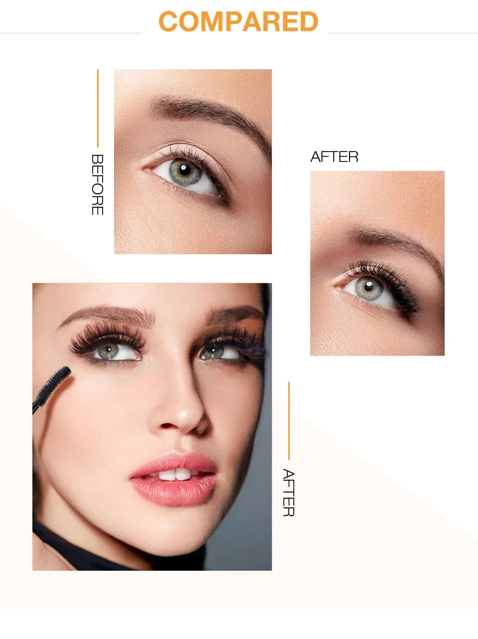 3D Long Black Mascara - Long Lasting Luxurious Gold Color