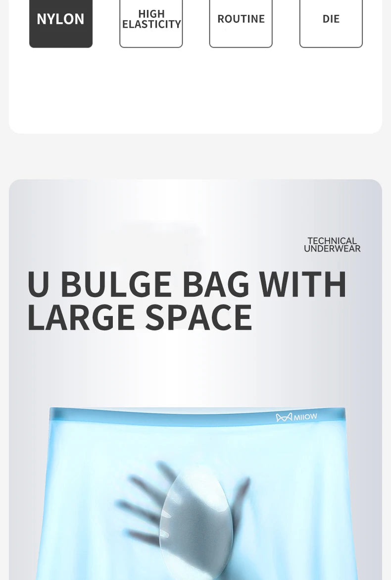 Quần Lót Nam MiiOW 3 Chiếc Lụa Lạnh Siêu Mỏng