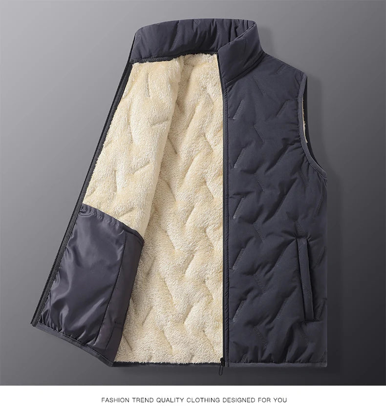 Men's Autumn Winter Outdoor Windbreaker Vest Fur Lining 2025