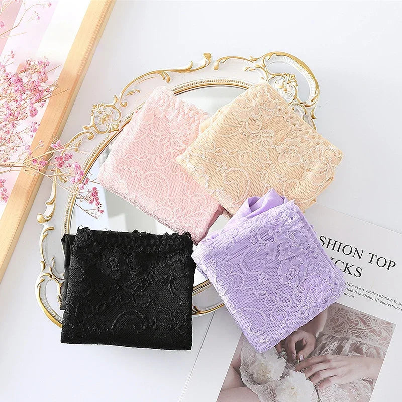Women's High Waist Loose Fit Breathable Milk Lace Underwear