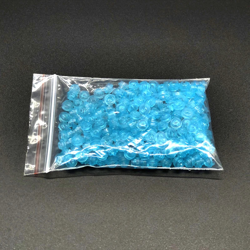 Universal Small Bricks 6141 Plate 1x1 Round Transparent Blue Brick Building Blocks Ocean Seascape Seawater Parts House DIY Toys