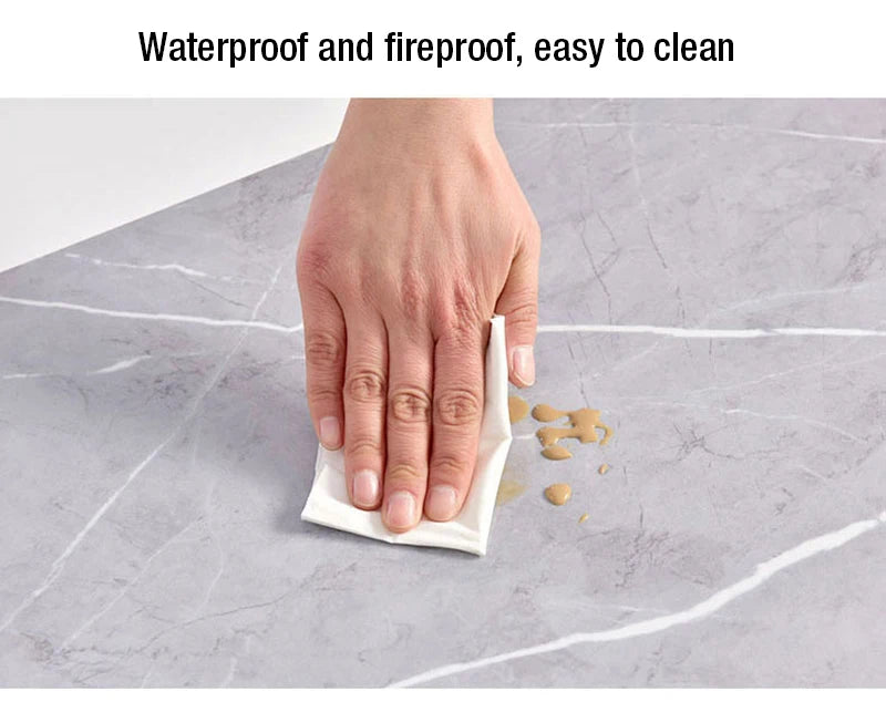 Simulated Marble Tile Floor Sticker PVC Waterproof Self-adhesive for Living room Toilet Kitchen Home Floor Decor 3d Wall sticker