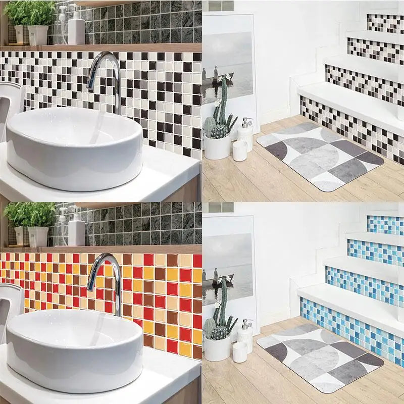 Crystal Tile Sticker 3D Wall Sticker Self-adhesive Supplies DIY Waterproof Items Classic Home Decor Small Practical Paster