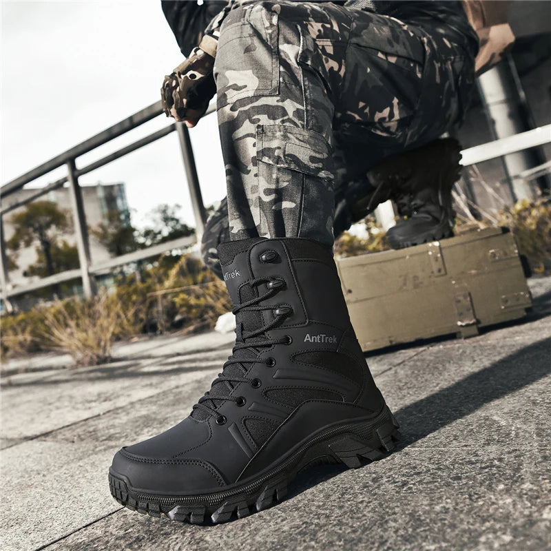 Men's Fashion Boots - Motocross Style High-Top Boots
