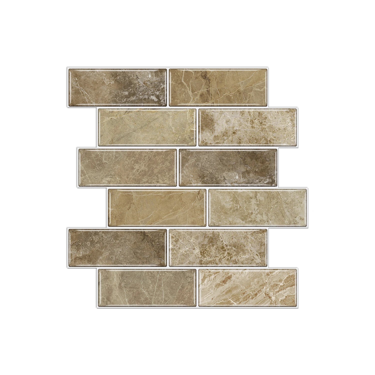 1/6/12PCS Fresh and Simple Marble Tile Stickers Waterproof Self Adhesive Kitchen Living Room Wall Stickers Home Renovation Decor