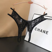 Women's Panties Opening Crotch Transparent G-strings Thongs Sexy Lingeries Low Waist Bowknot Underwear Ladies Womens Lace Pantys