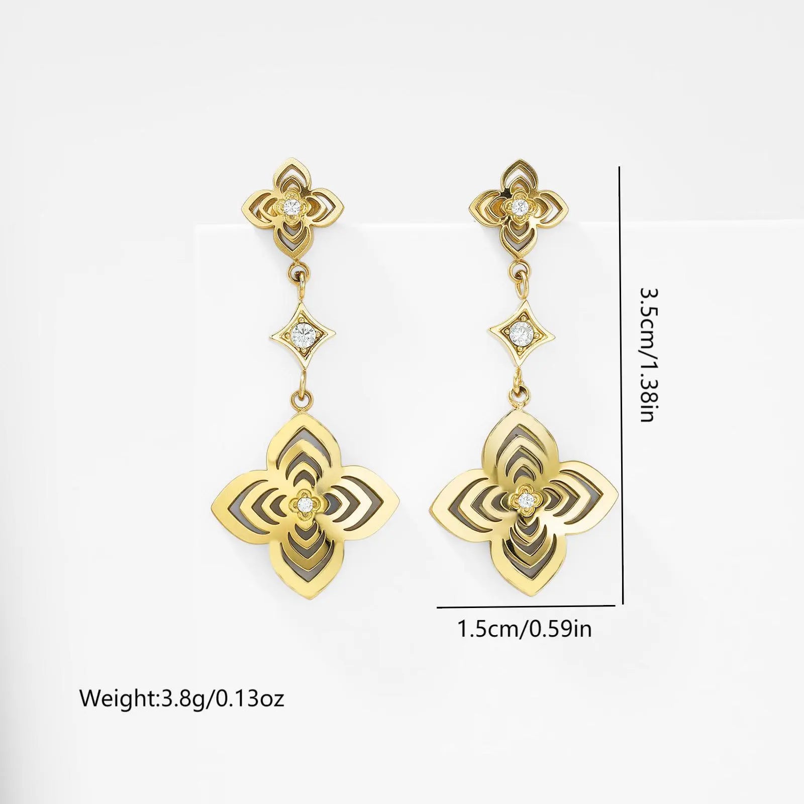 Unique Luxurious 18K Gold Plated Flower Jewelry Set