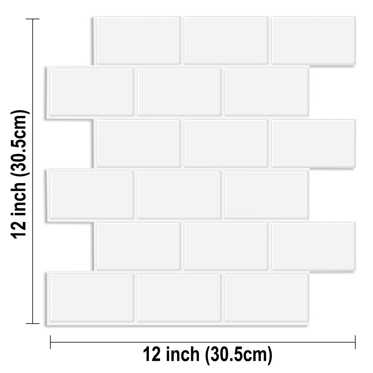 Peel and Stick Wall Tile Stickers DIY Waterproof Vinyl Wallpaper White Color Tile Sticker for Home Decoration- 10 sheets