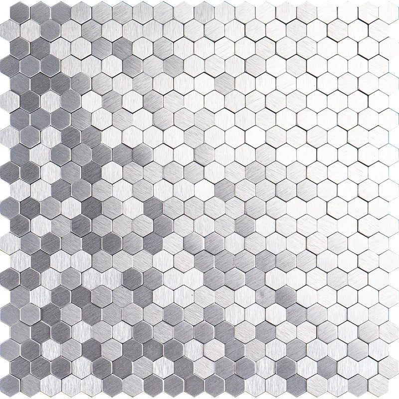 Mosaic Decorative Wall Stickers Aluminum-plastic Panel Self-Adhesive Moisture-proof Fireproof Bathroom Hexagon Tile Decoration