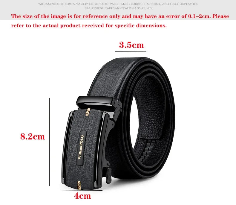 New 2024 high quality men's leather belt with automatic buckle