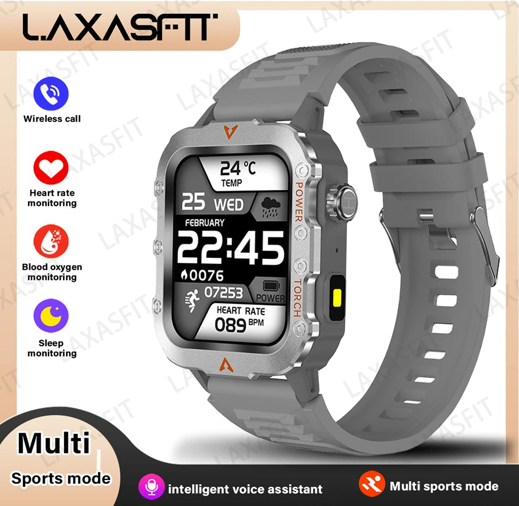 LAXASFIT Men's Smart Watch LED Sports Light