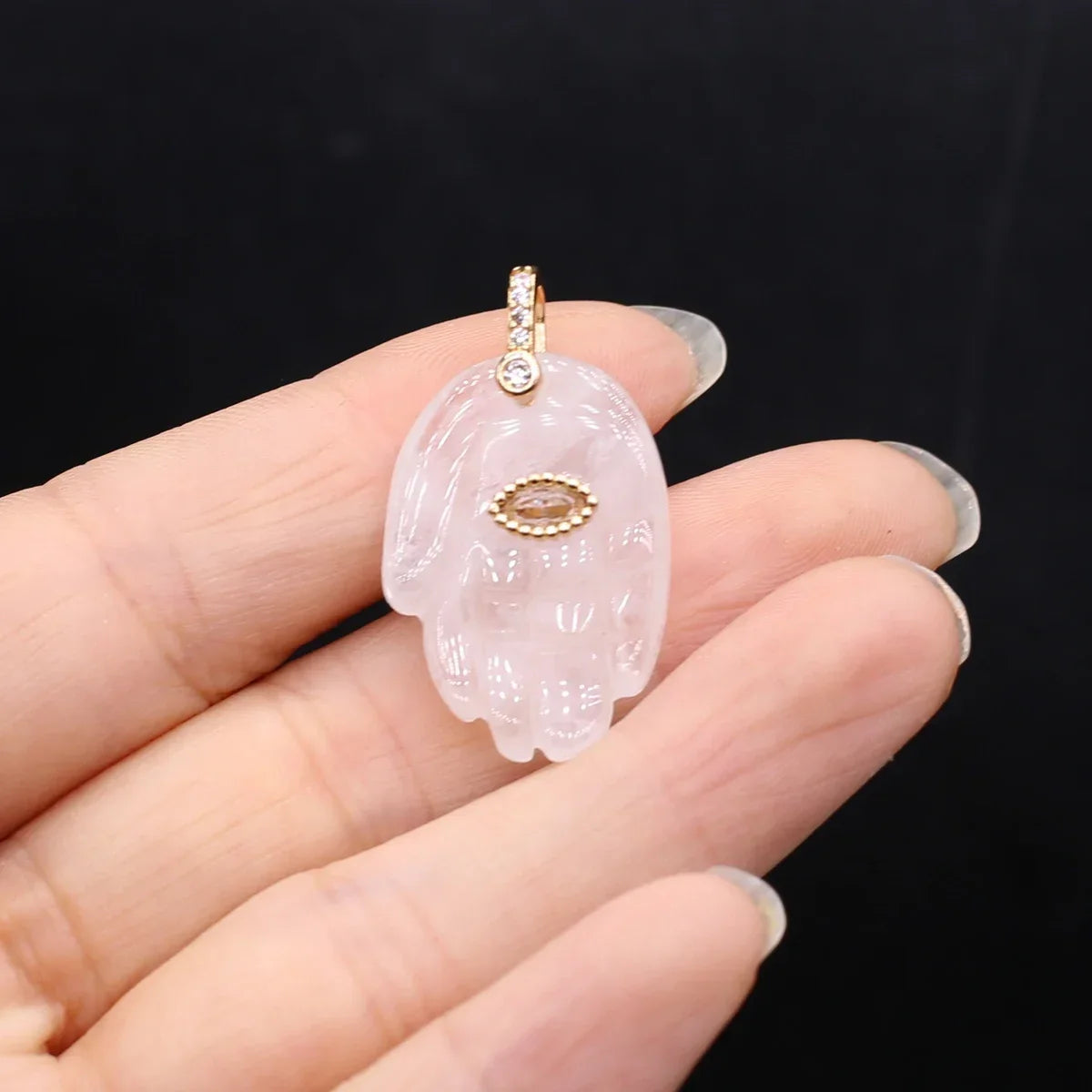 Christmas Natural Gemstone Buddha Hand Pendant