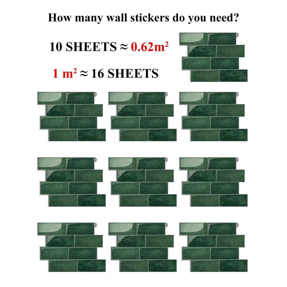 Miếng Dán Tường 3D Chống Nước Trang Trí Nhà Bếp