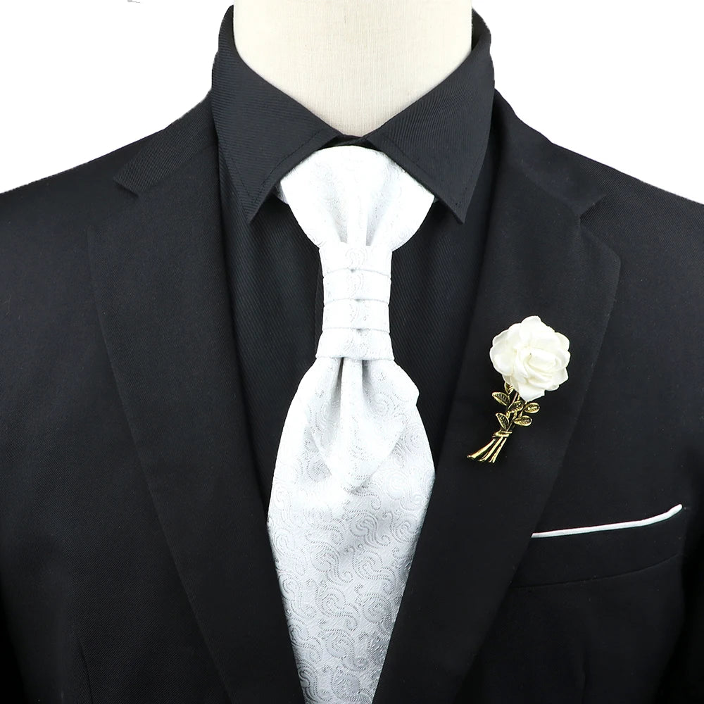 Premium luxury Paisley men's tie &amp; brooch