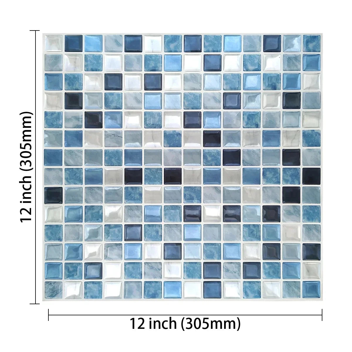 12"x12" Kitchen Backsplash Wall Tiles Peel and Stick Wall Stickers Wallpaper 3D Waterproof Self Adhesive Tile Mosaic Wallsticker