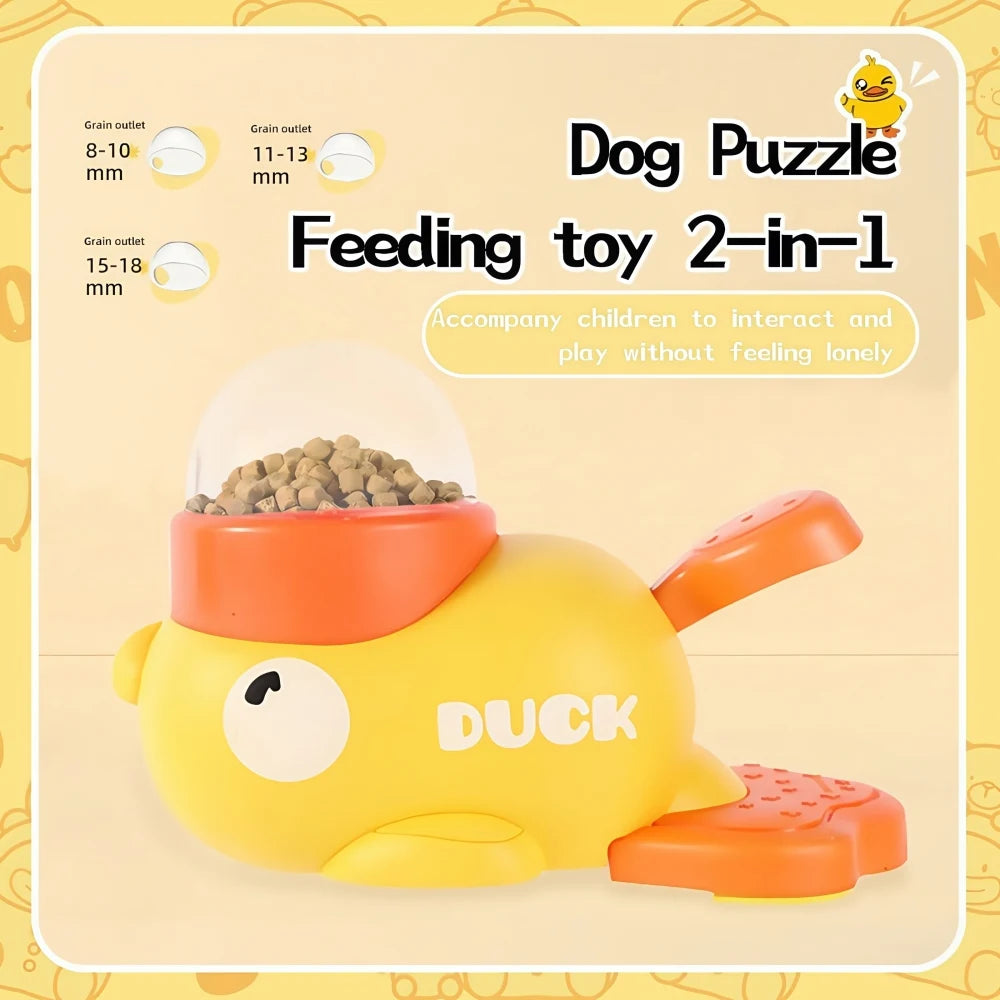 Duck-Shaped Pet Feeder Food Treat Dispenser Cat and Dog Relieve Boredom Intelligence Interactive toys Trainer Automatic Feeder