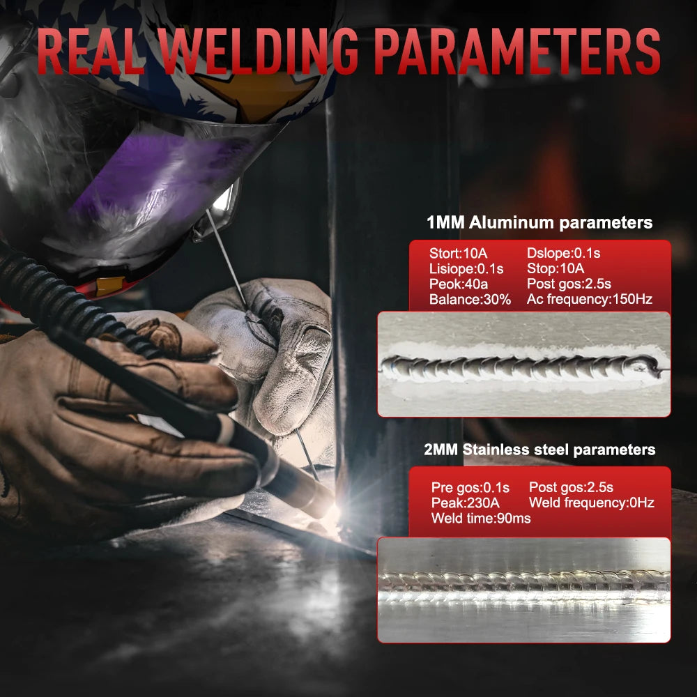 ANDELI AC/DC TIG Welding Machine TIG Pulse Stick/Spot/Aluminum Welding/Cold TIG Welder Square/Trapezoid/SINE Wave MultiProcess - Daisan Mart