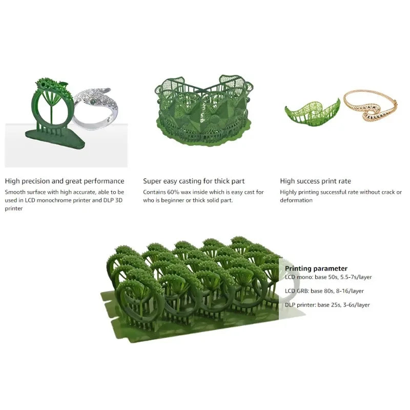 3D Printed Plastic Jewelry Casting, Shiny, No Air Bubbles