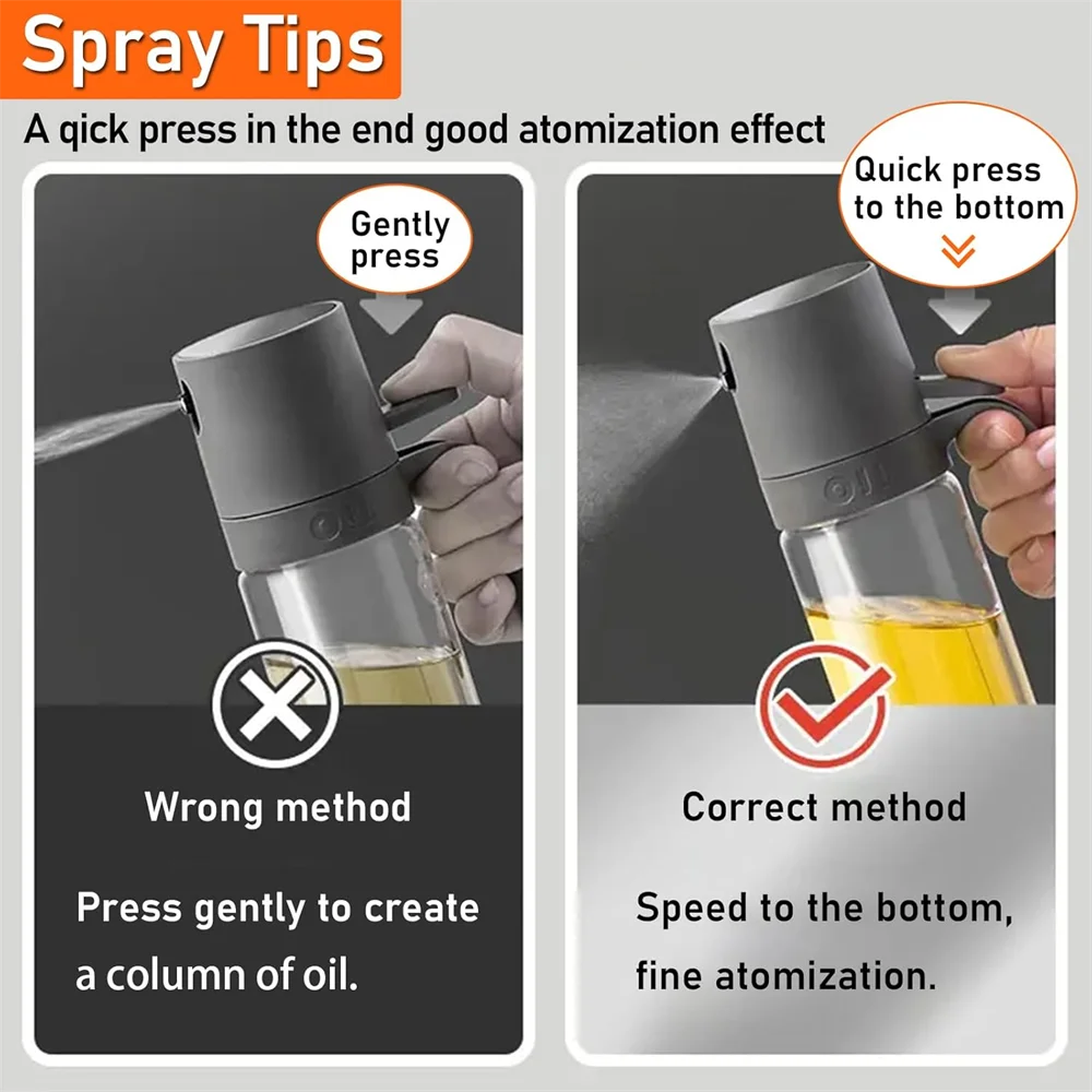 250ml Oil Spray Bottle &amp; Oil Brush For Air Fryer Grill
