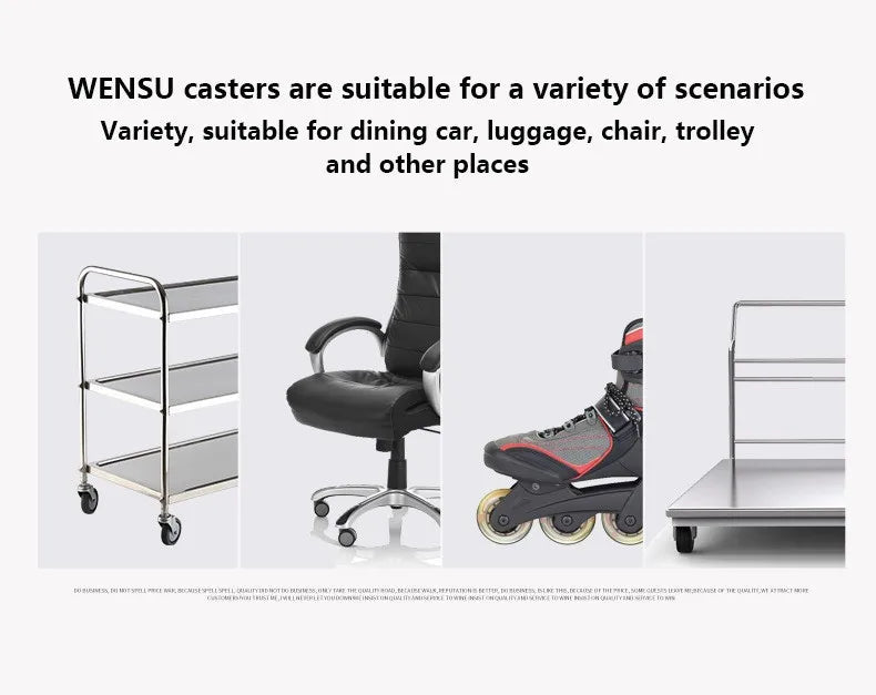 2.5 Inch Multi-Purpose PU Trolley Wheels, 5 Sets, M6/8/10 Shaft