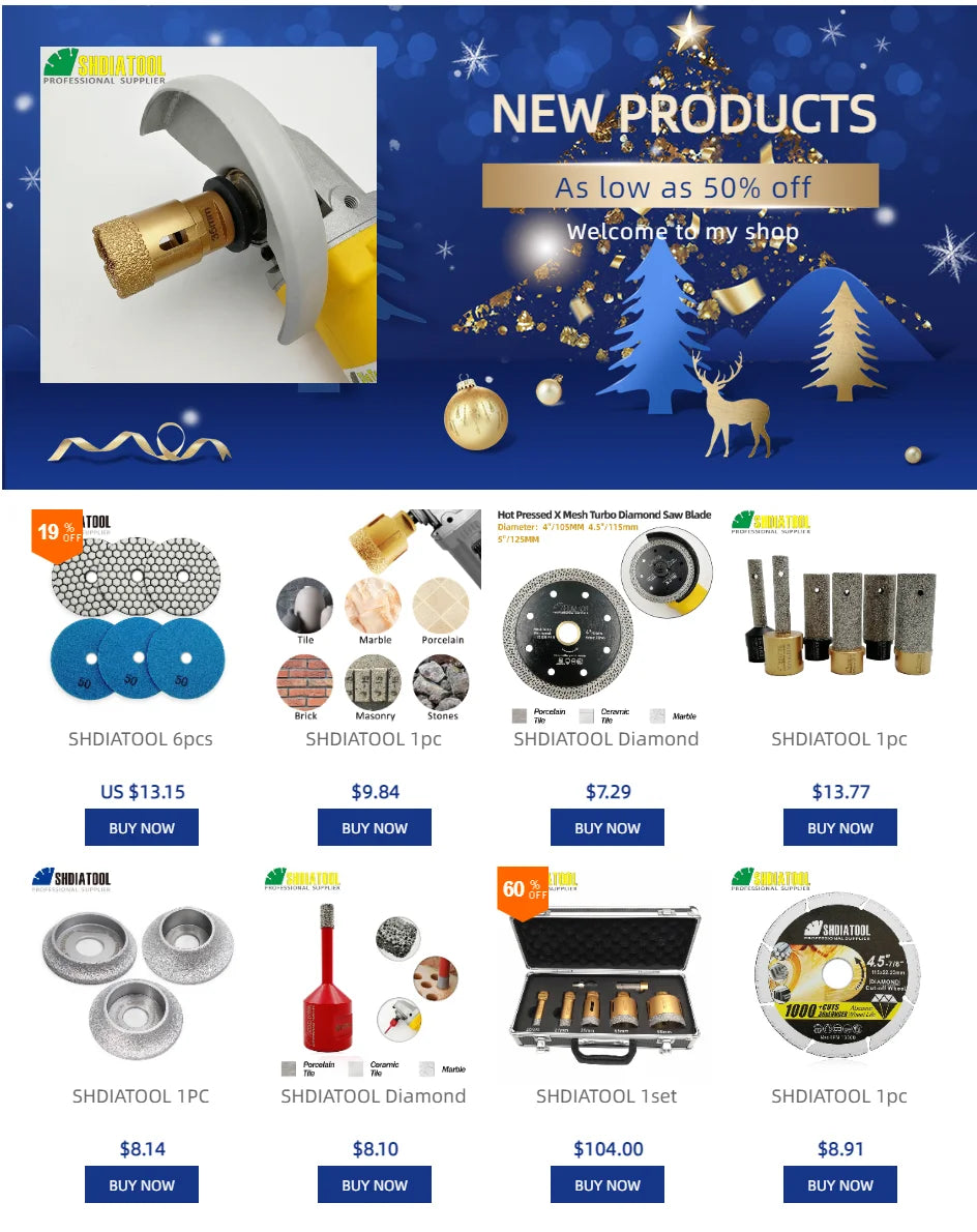 Set of 7 100mm Diamond Grinding Discs for Marble Polishing