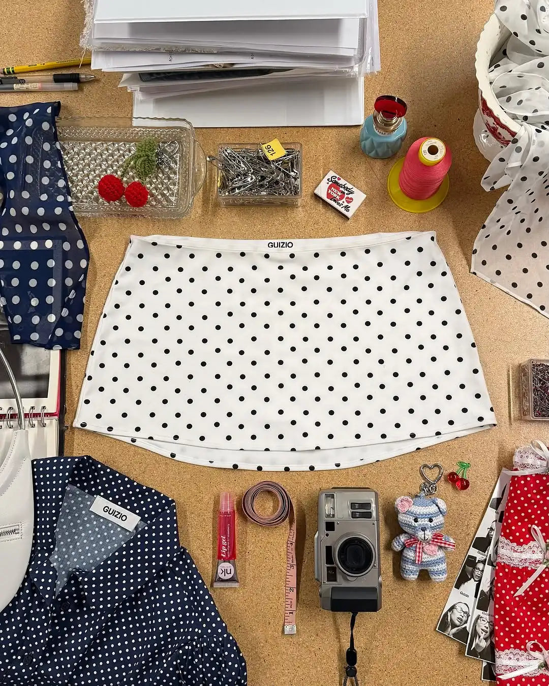 Guiz White Polka Dot Bodycon Skirt Mini Skirt Shorts Sexy Short Skirt Fashion Skirt with Built-In Underwear Lining Casual Style Sexy Short Skirt Low-Waist Skirt Shorts