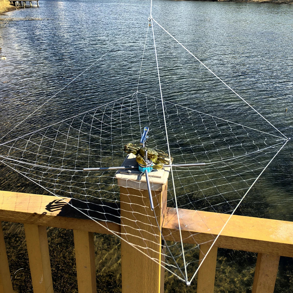 1 pc spring contracting crab cage, stainless steel wire anti bite fishing net, bait cage for catching lobsters and crabs