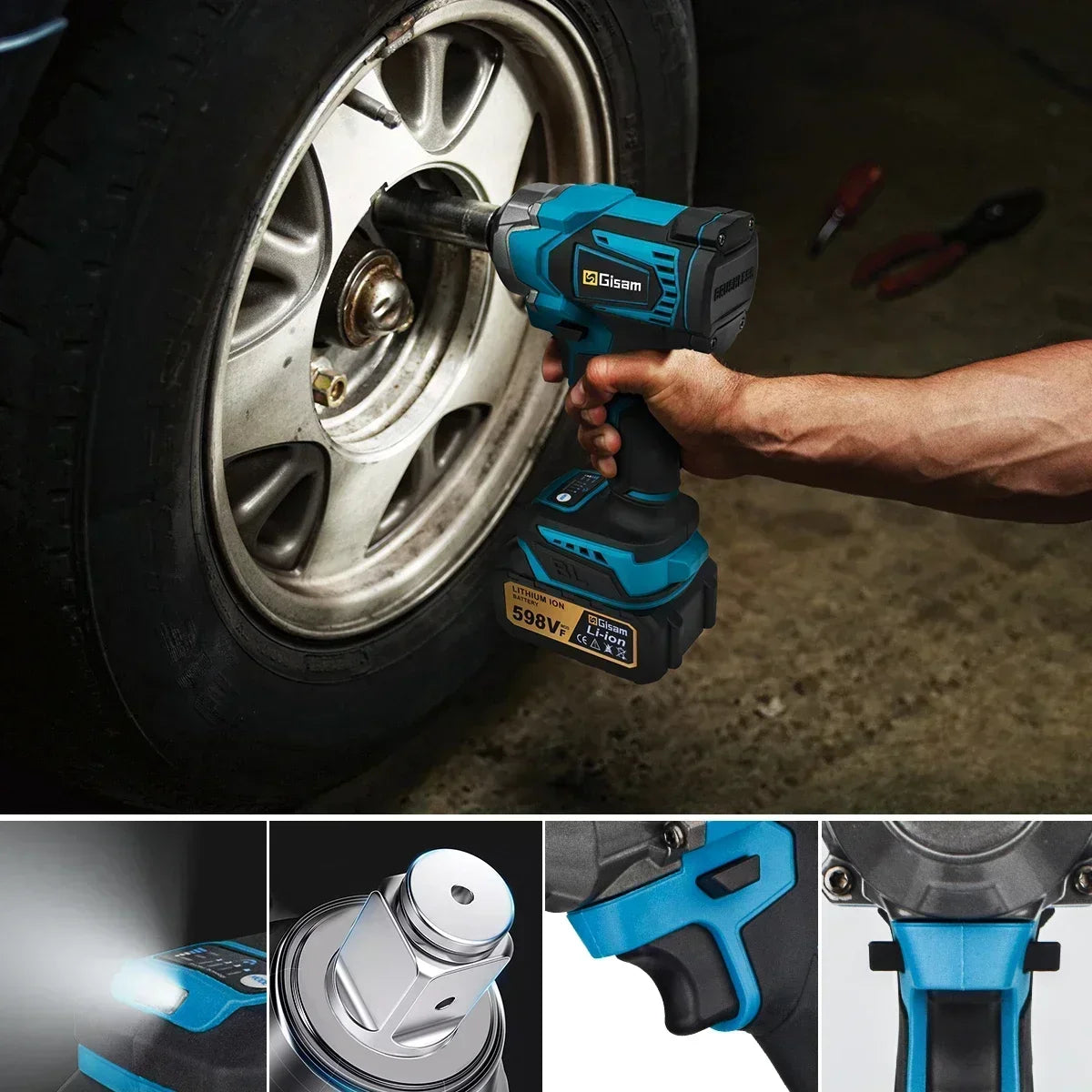 Máy Siết Bu Lông Không Dây Gisam 18V 1200N.m - Daisan Mart