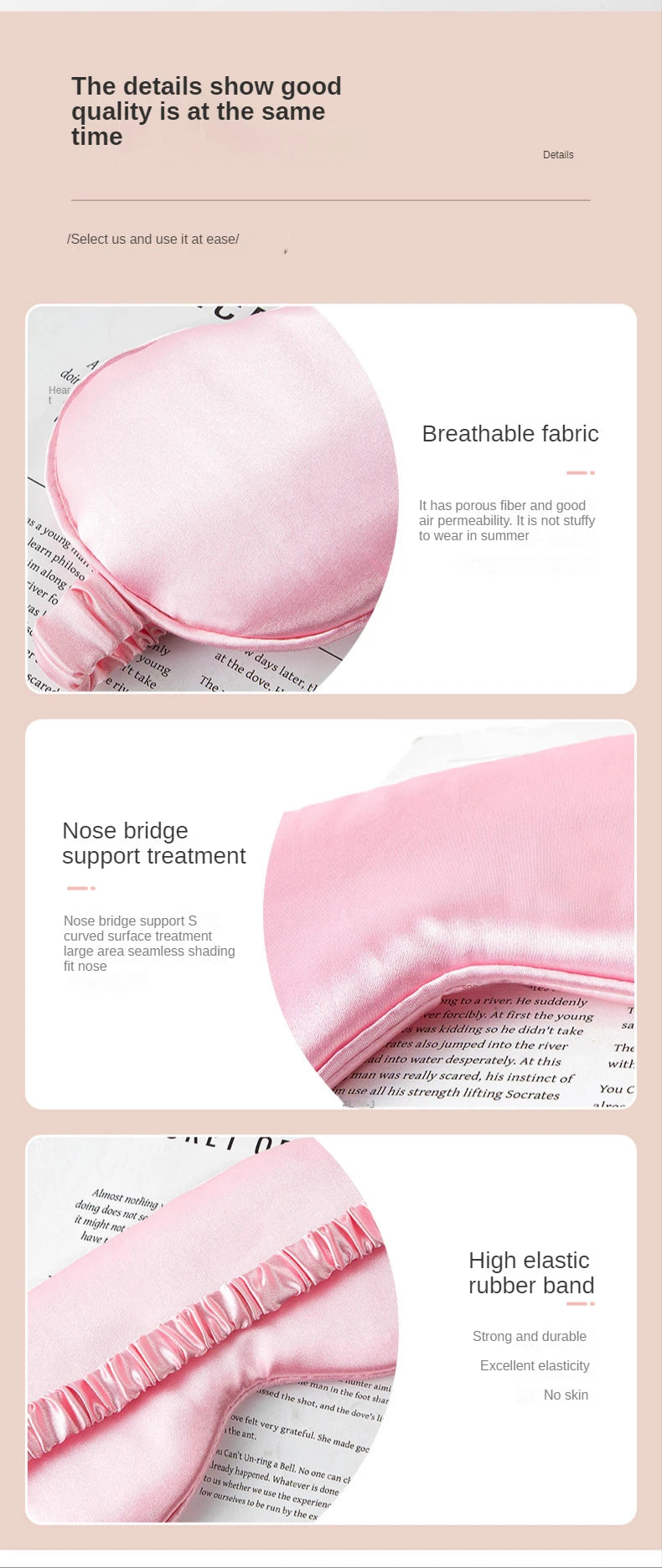 Mặt Nạ Ngủ Lụa Giả Thoáng Khí Chăm Sóc Mắt Thư Giãn