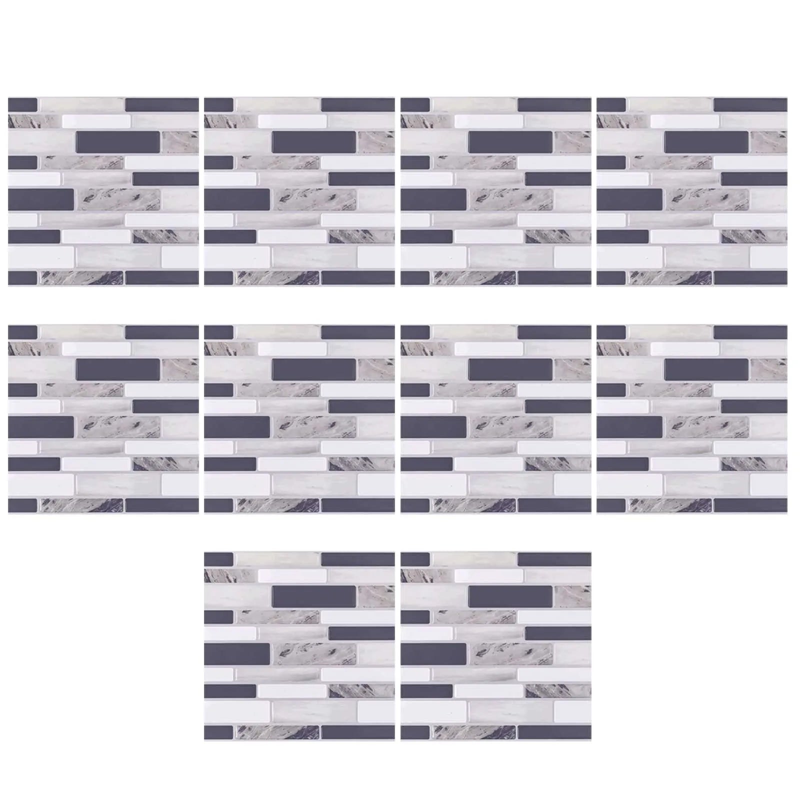 Free Shiping Self Adhesive 3d Tile Stickers 10 Sheets Kitchen Bathroom Wall Decor For Tile Waistline Kitchen Living Room