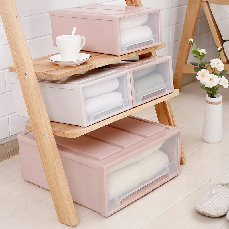 Multi Purpose Stackable Plastic Storage Drawers for Bedroom Closet Underwear Socks Organization