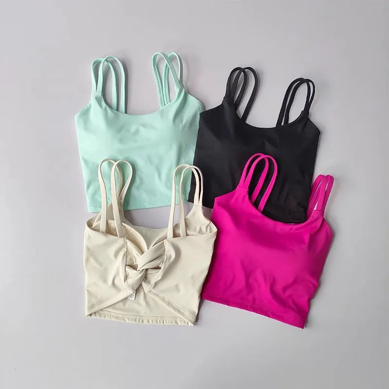 Áo Tập Nữ Đệm Cố Định, Sexy, Thắt Nút Sau, Yoga - Daisan Mart