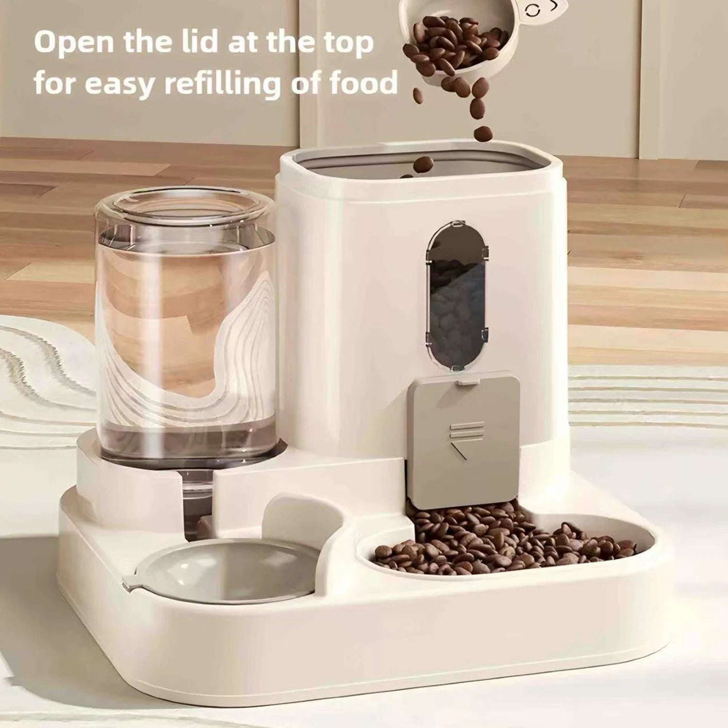 Automatic Dog Cat Feeder and Water Dispenser Gravity Food Feeder and Waterer Set with Pet Food Bowl Universal Pet Products - Daisan Mart