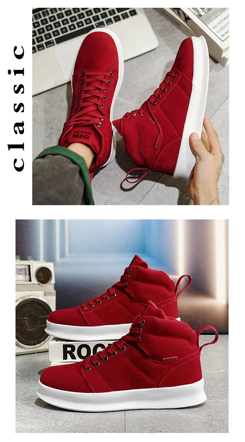 Giày Trượt Ván Đỏ Nam Suede Thời Trang Casual 50 kí tự