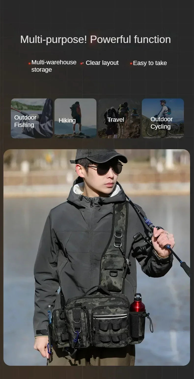 Ba lô Đựng Đồ Câu Cá Đa Năng Kèm Hộp & Giá Đỡ Cần